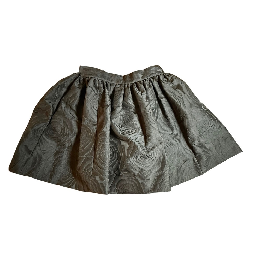 Kate Spade Jacquard Cupcake Skirt Women 14 Black Rose Floral Mini Party A Line